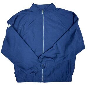 Men's ADIDAS Climaproof Windbreaker Zip Up Jacket Navy- Size Large‎